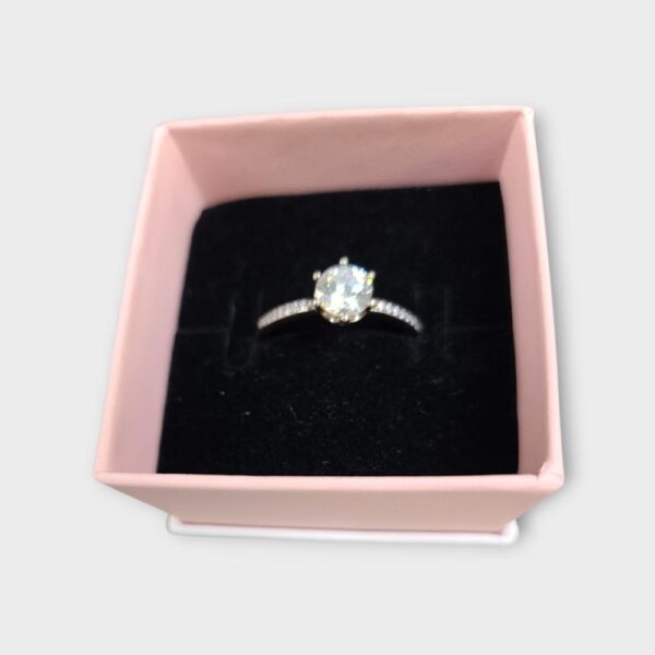 Pandora ALE Sterling Silver Sparkling Crown Solitaire Ring CZ Size 9 (SPG064249)