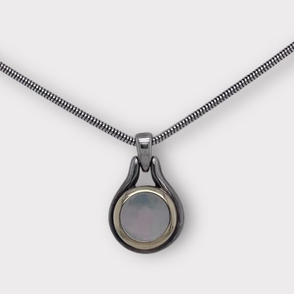 Tiffany & Co. Mother Of Pearl 1999 925 Silver & 18k 16" Necklace (SPG057550)