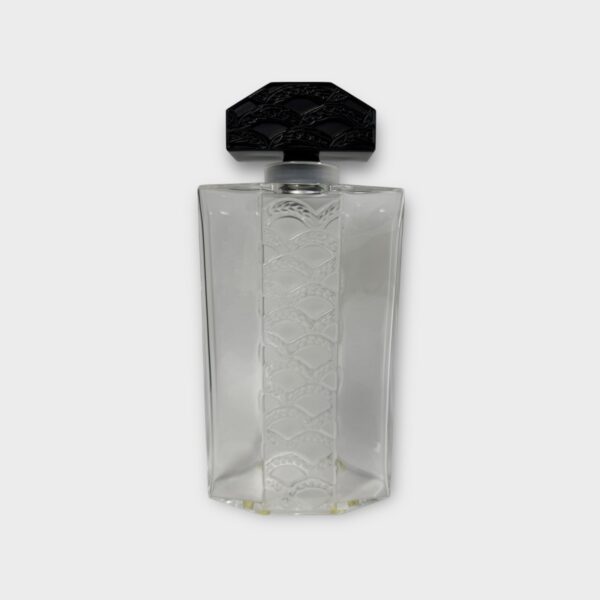 LALIQUE FRANCE EPIS PERFUME BOTTLE FACTICE ART DECO BLACK STOPPER HUGE 8.75"