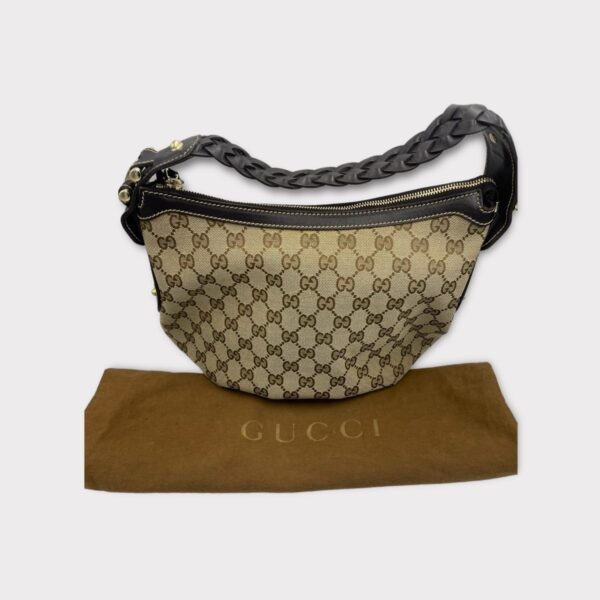 Gucci Shoulder Bag In GG Canvas With Braided Strap 211984 (SPG052777)