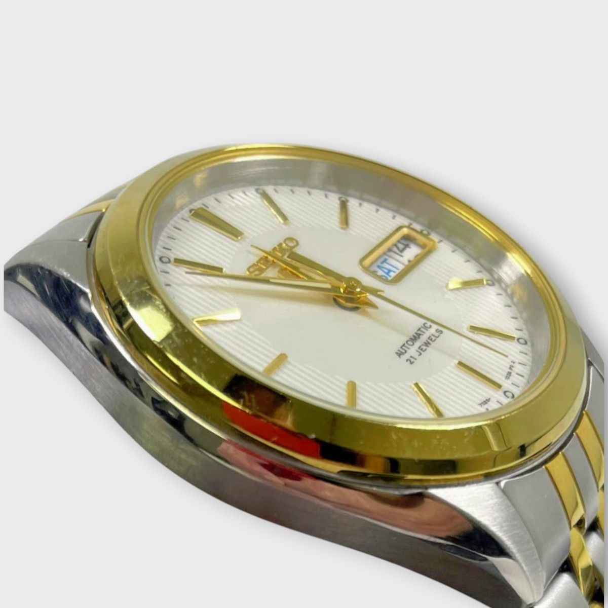 Seiko 5 7S26-03V0 White Dial Day Date Automatic Mens Watch JAPAN (SPG064505)