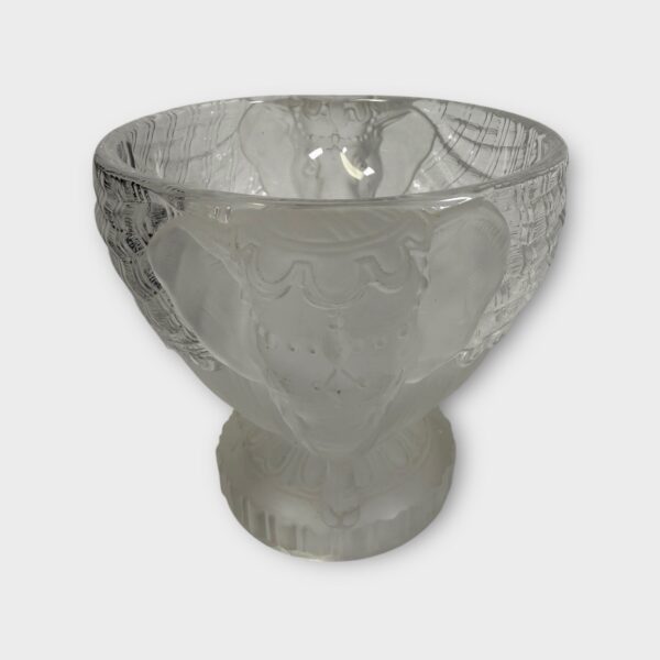 Baccarat “Le Cornac” Frosted Crystal Drageoir Dish (Embossed & Trademarked)