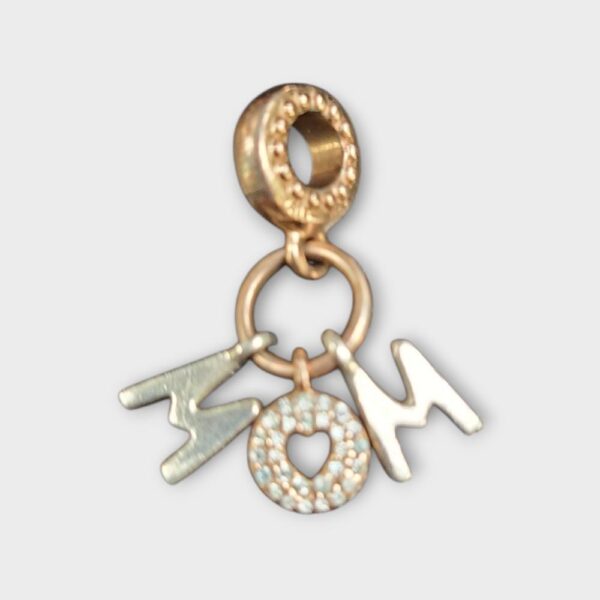 Authentic Pandora Rose Gold/Sterling MOM Dangle Charm (SPG064498)