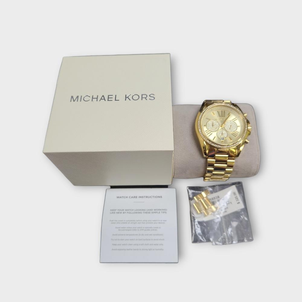 Michael Kors MK6538 Women's Bradshaw Quartz Gold Dial Watch (SPG064496)