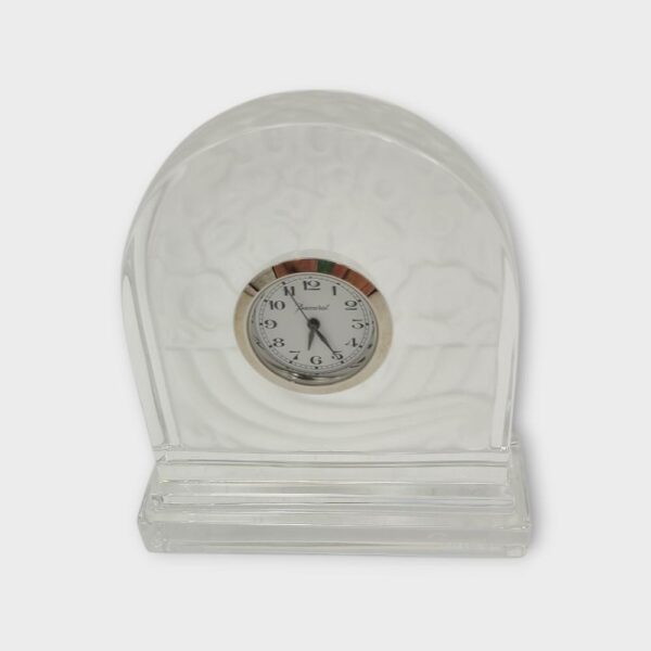 BACCARAT Crystal 3" Desk Clock Sculpted Basket of Abundance (SPG064403)