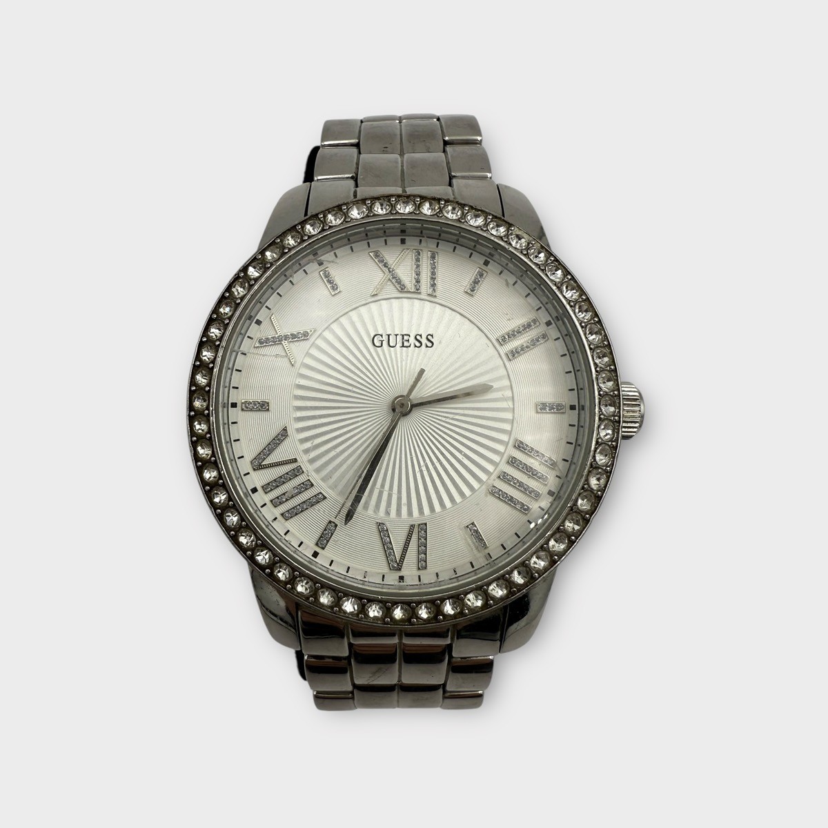 GUESS Women's U0329L1 Crystal-Accented Stainless Steel Watch (SPG048724)