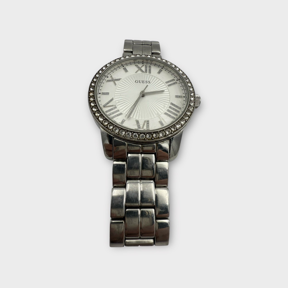 GUESS Women's U0329L1 Crystal-Accented Stainless Steel Watch (SPG048724)
