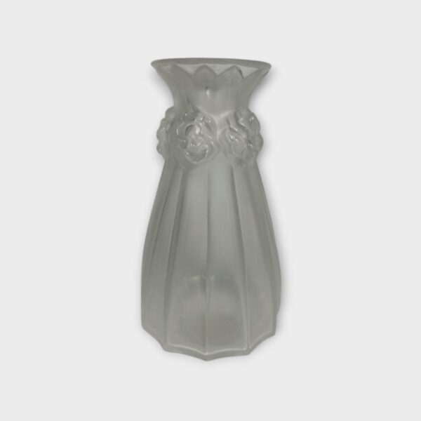 Lalique "Oeillets" Carnation Pattern Clear & Frosted Glass Vase (SPG050050)