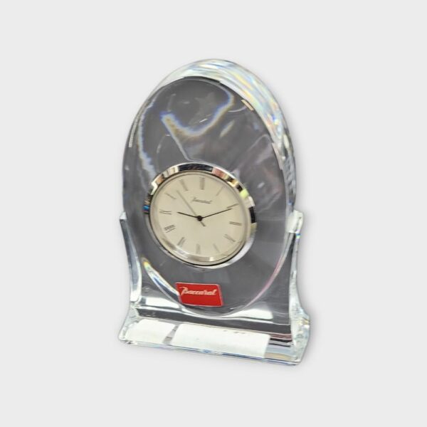 BACCARAT Tranquility Crystal Art Glass Desk Clock 4" Clear 2102476 (SPG064406)