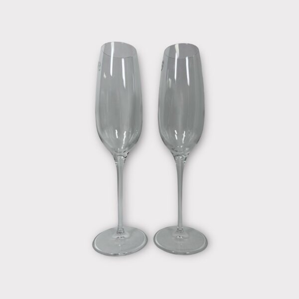 Tiffany & Co. Champagne Long Stem Flutes in Crystal Glass Set of Two (SPG058002)