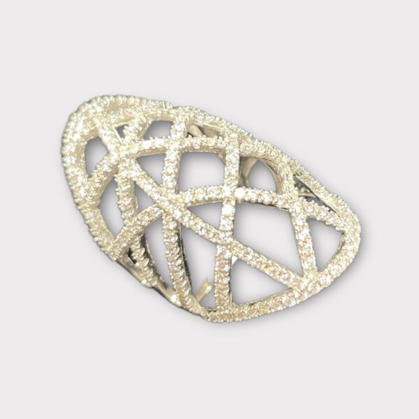 Lady's Silver Ring CZ Criss Cross 4.9dwt Sz:7.5 (SPG052357)