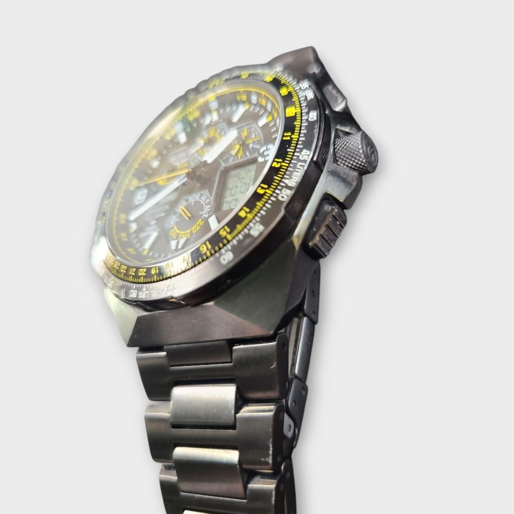 Citizen Promaster Skyhawk A-T Chrono Eco-Drive Black IP Men's Watch (SPG063598)