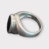 Lady's Silver Ring with Black Oval Stone 2.8dwt Size:6 (SPG052365)