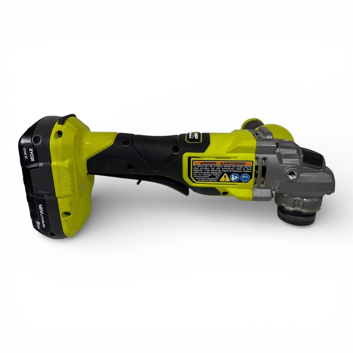 RYOBI ONE+ HP 18V Brushless Cordless 4-1/2 in. Angle Grinder w/ 2ah (SPG065187)
