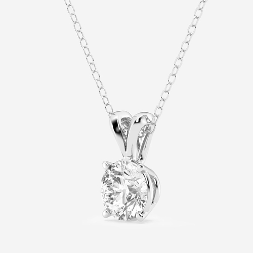 0.75 CTW Round Lab Grown Diamond Split Bail Solitaire Pendant in 14K - Image 2