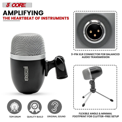 5Core Conga Mic Snare Tom Microphone Drum Kit Condenser XLR Instrument - Image 7