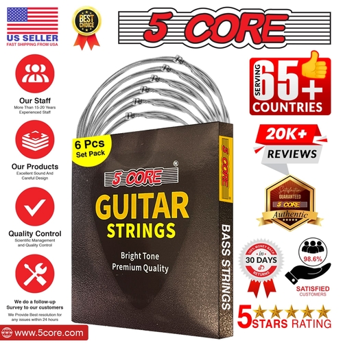 5 Core Bass Guitar Strings Brass Phosphor Bronze Extra Light Gauge - Image 25