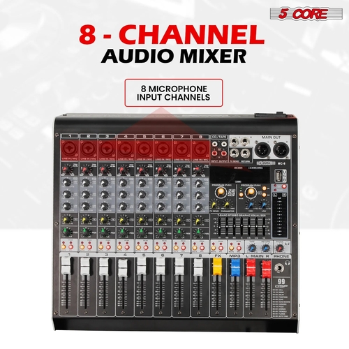 Audio Mixer 8 Channel DJ Equipment with Bluetooth USB Console Sound - Image 8