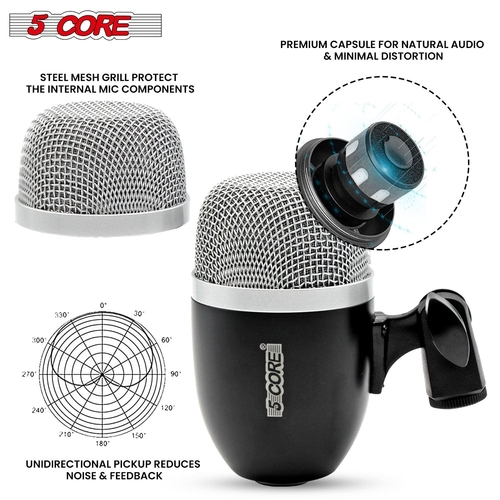 5Core Conga Mic Snare Tom Microphone Drum Kit Condenser XLR Instrument - Image 3