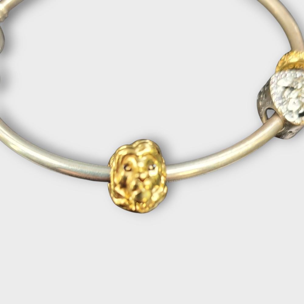 Pandora Moments Disney Simba Clasp 7.75” S925 Bangle with Charms (SPG064114)