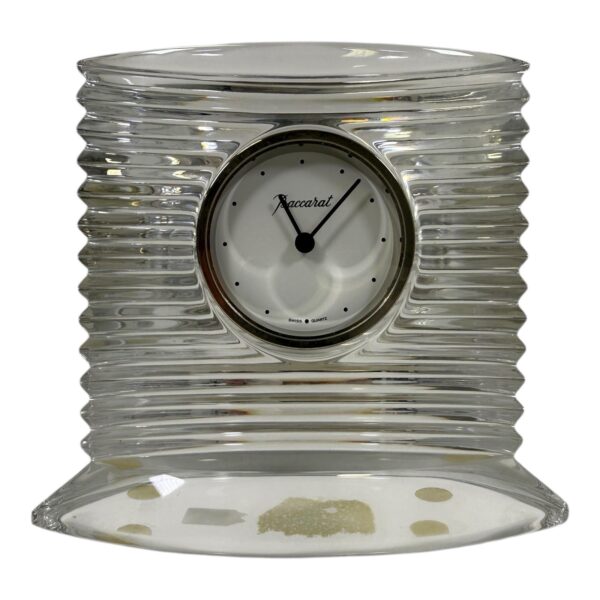 Baccarat Crystal "Lalande" 5-inch Desk Clock/Paperweight