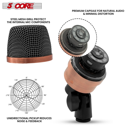 5 Core Tom Snare Mic Cardioid Dynamic Microphone for Drum Kit - Image 15