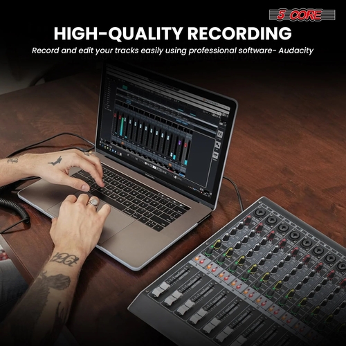 Audio Mixer 8 Channel DJ Equipment with Bluetooth USB Console Sound - Image 9