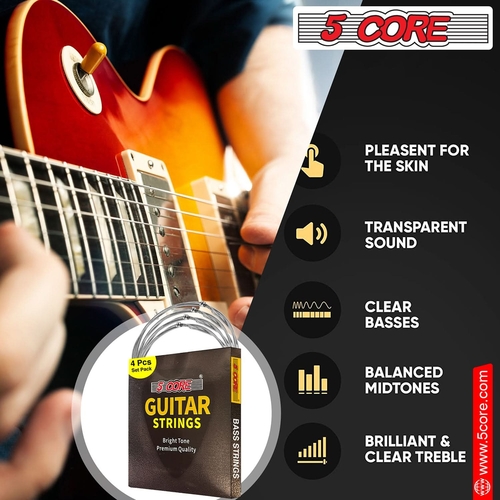 5 Core Bass Guitar Strings Brass Phosphor Bronze Extra Light Gauge - Image 2