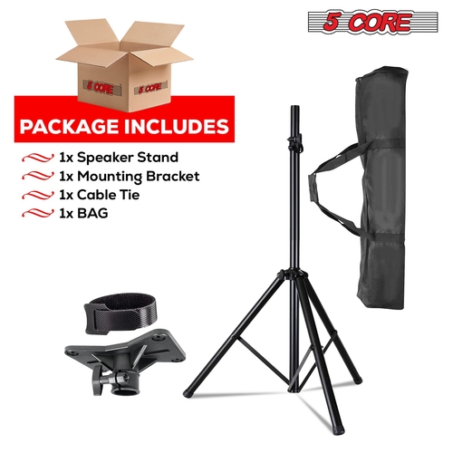 5Core Speaker Stand Tripod Tall Adjustable 72 Inch DJ Pole Mount - Image 2