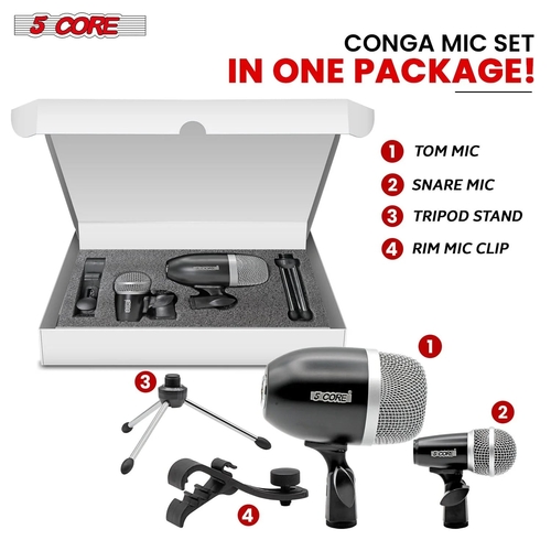 5Core Conga Mic Snare Tom Microphone Drum Kit Condenser XLR Instrument - Image 4
