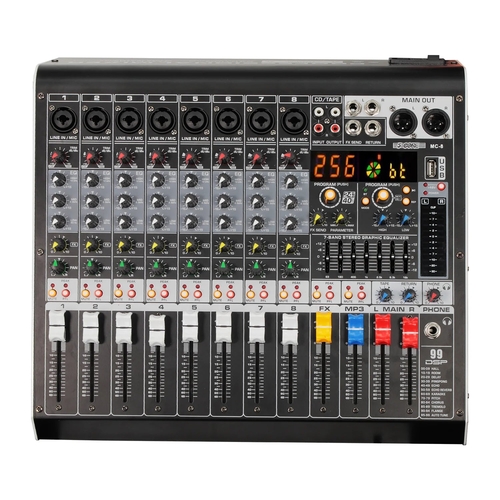 Audio Mixer 8 Channel DJ Equipment with Bluetooth USB Console Sound
