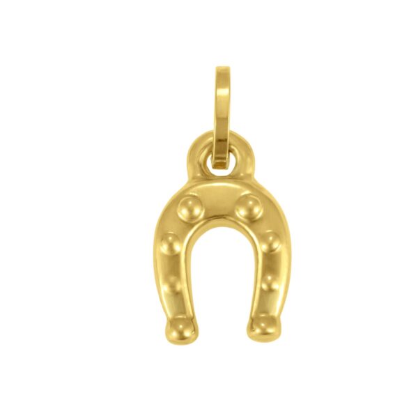 14K Yellow Gold Polished Puffy Ribbed Heart Charm Pendant
