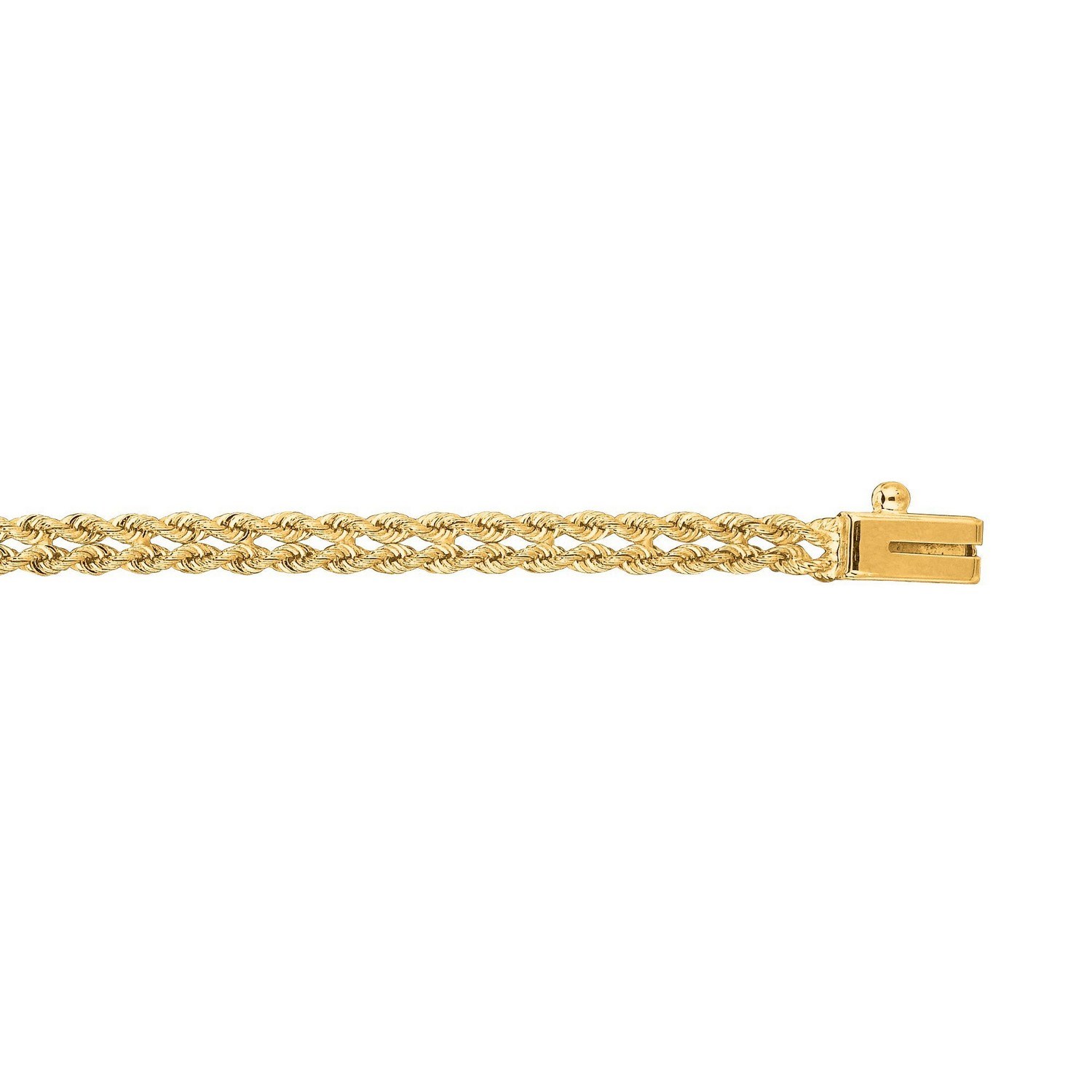 14k Yellow Gold Two Row Rope Bracelet (3.40 mm) - Image 2