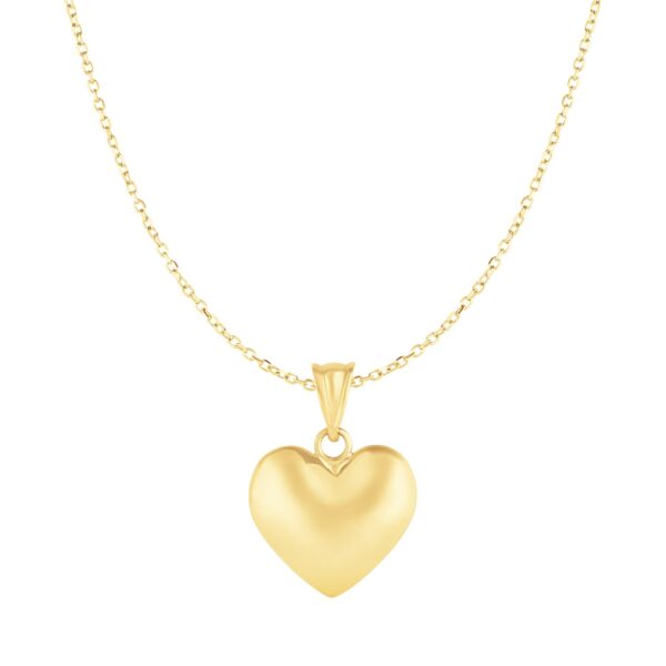 Puffed Heart Pendant in 10k Yellow Gold