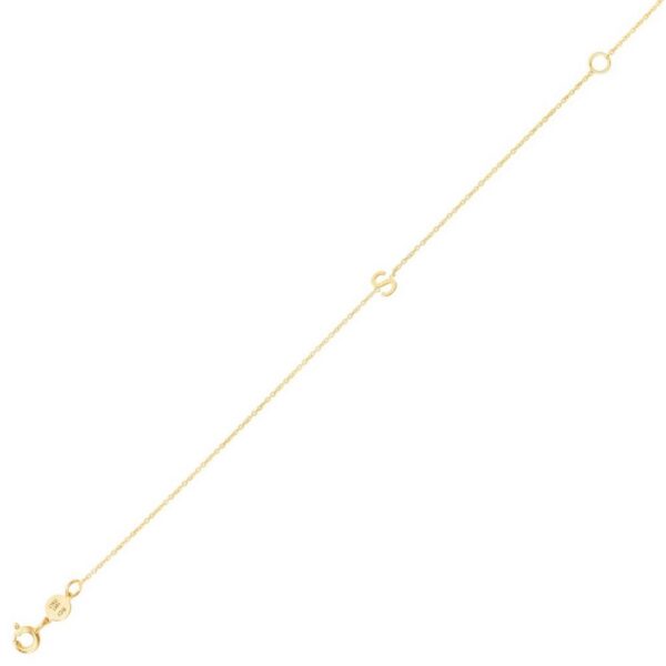 14K Yellow Gold Mini Initial S Bracelet