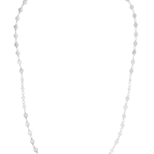 14k White Gold Necklace with Polished Circles