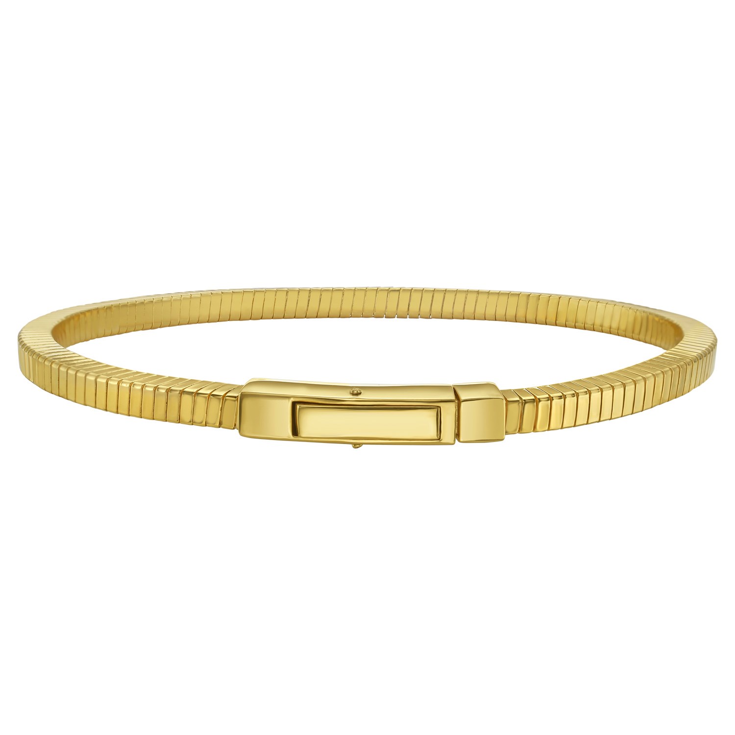 Gold Over Sterling Silver Cubogas Chain Bracelet - Image 2