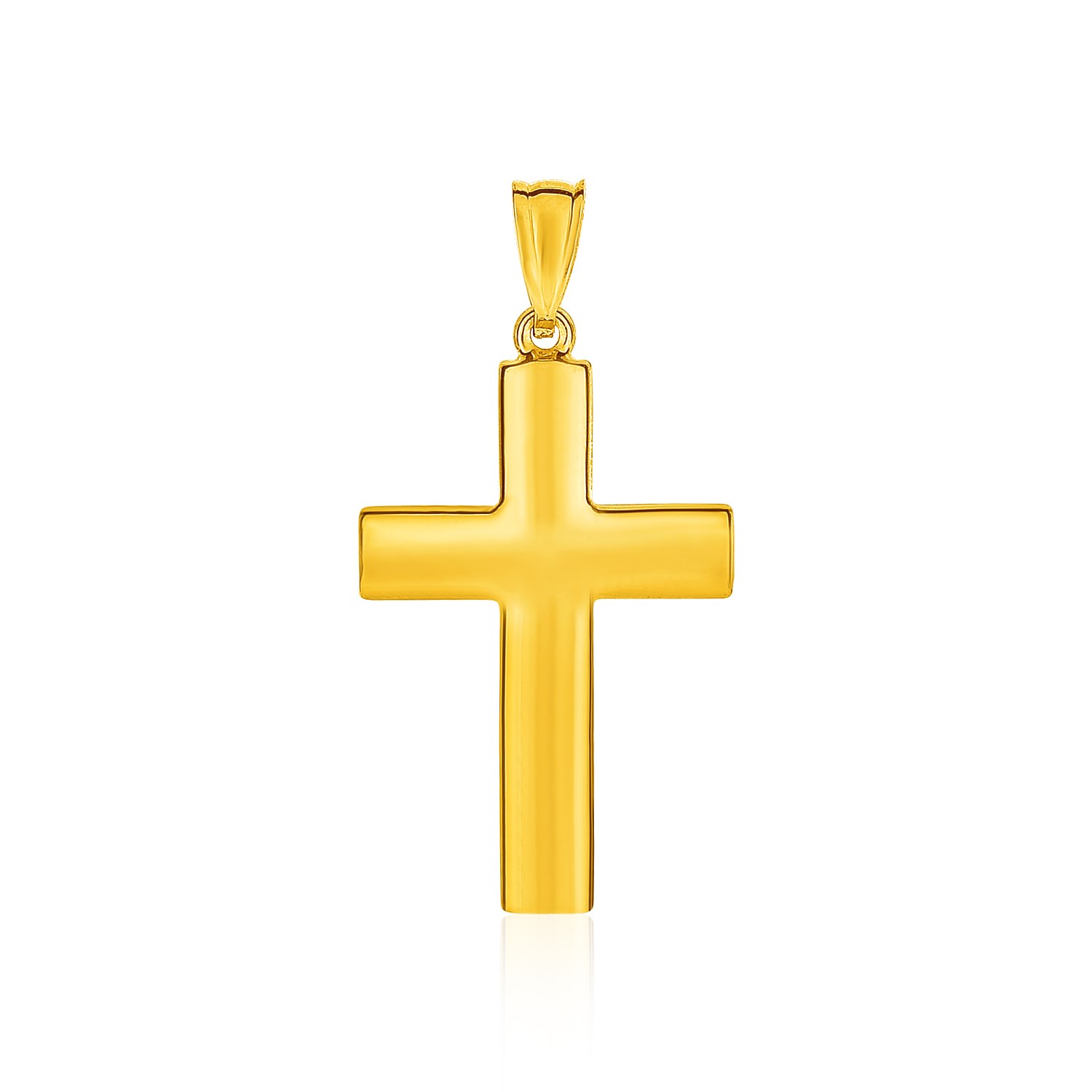 14k Yellow Gold Reversible Textured Cross Pendant - Image 2