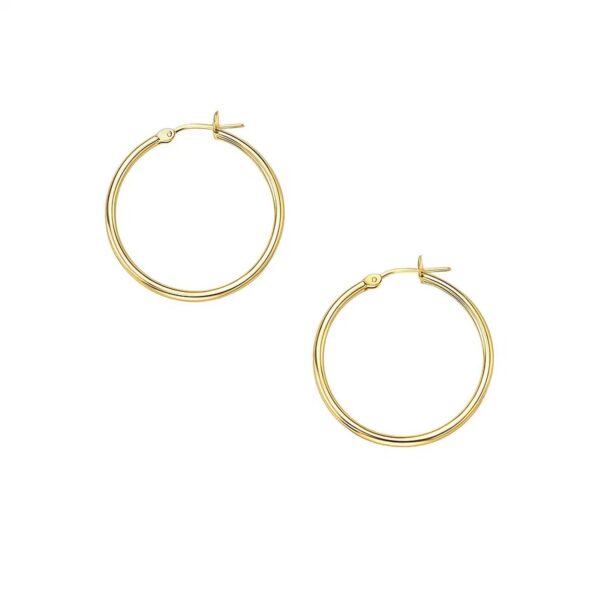 10k Yellow Gold Polished Hoop Earrings (2x30mm)
