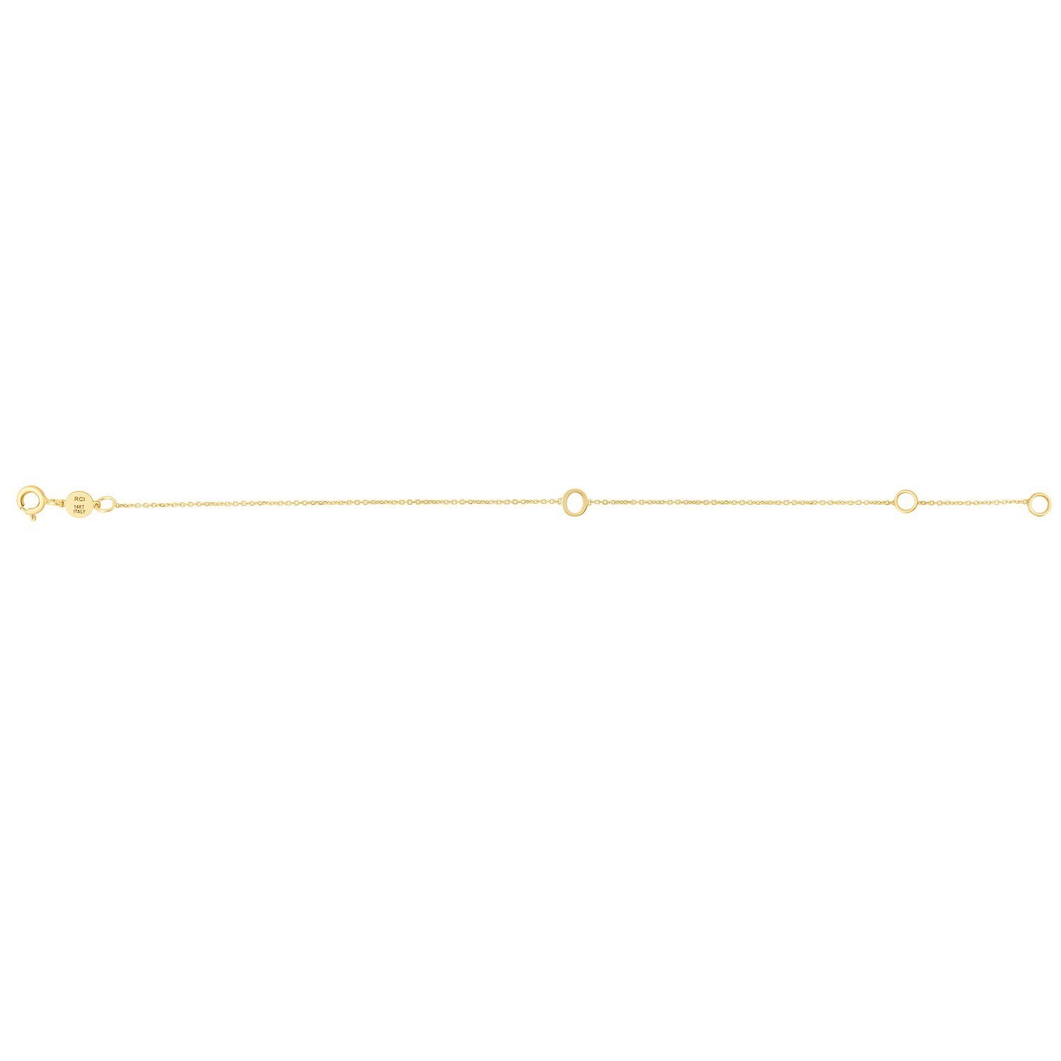 14K Yellow Gold Mini Initial O Bracelet - Image 2