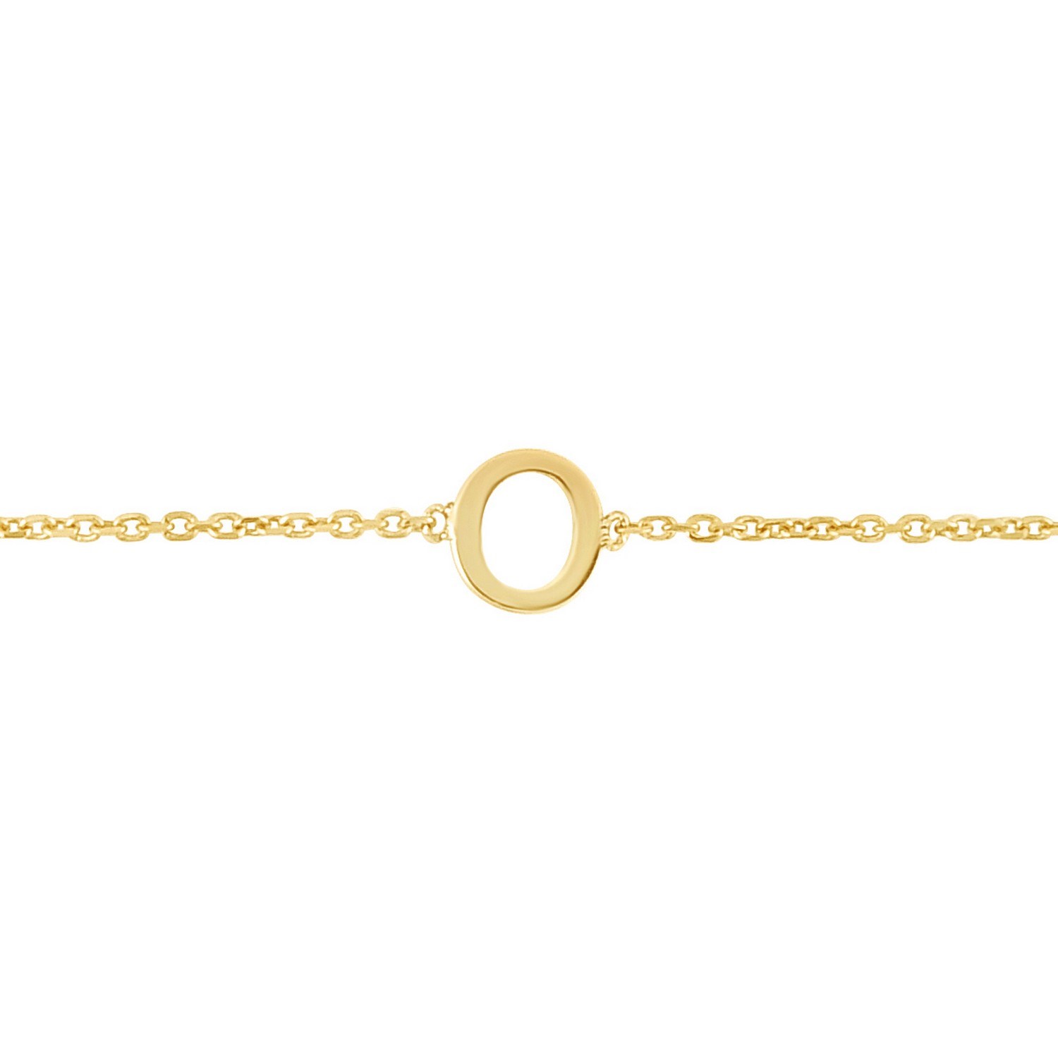 14K Yellow Gold Mini Initial O Bracelet - Image 3