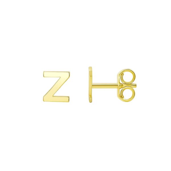 14K Yellow Gold Yours Truly Initial Z Stud Earrings
