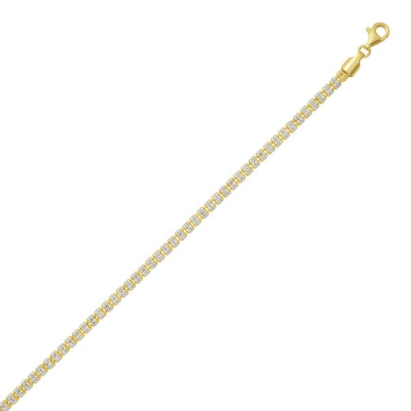 Sterling Silver with Gold Plated Ice Barrel Chain (4.00 mm)