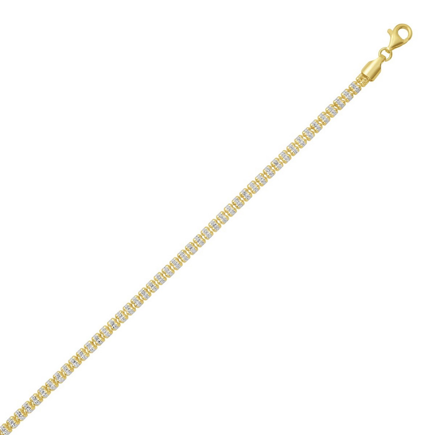 Sterling Silver with Gold Plated Ice Barrel Chain (4.00 mm)