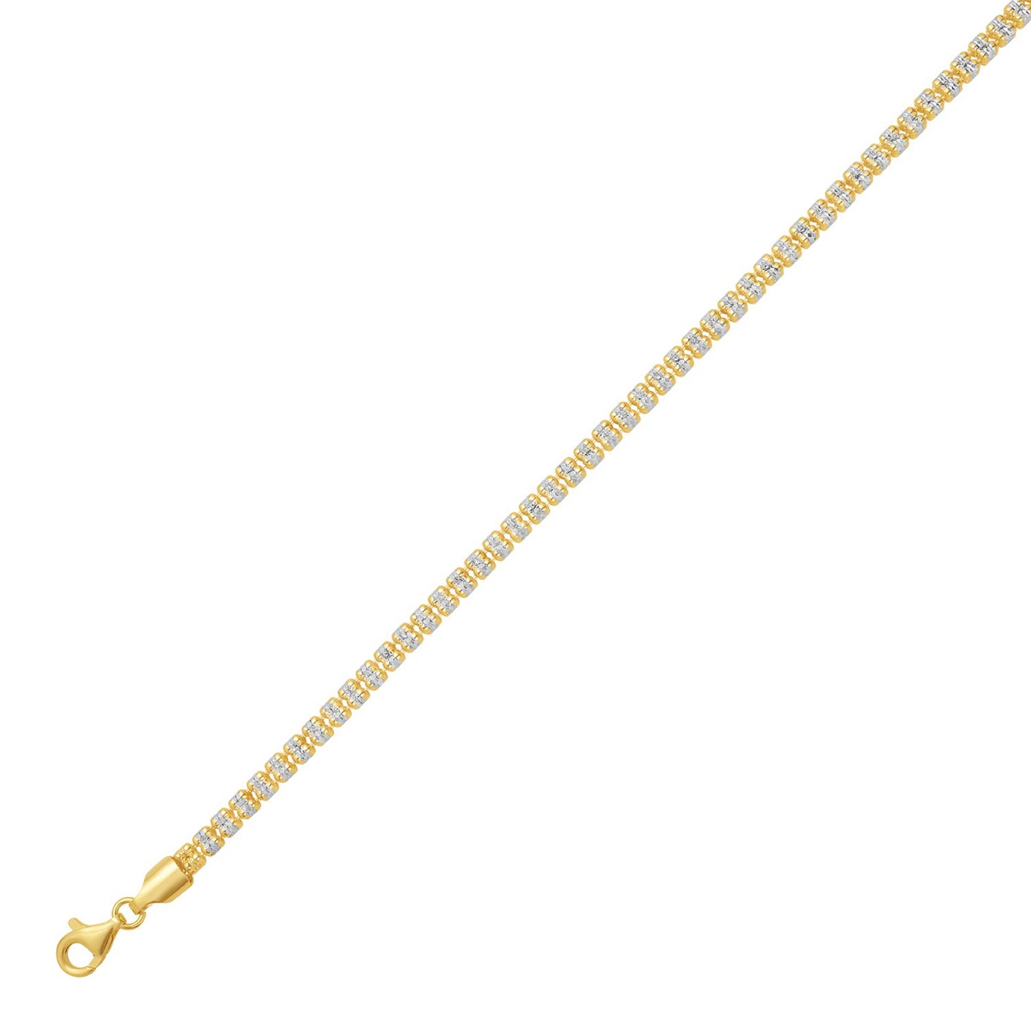 Sterling Silver with Gold Plated Ice Barrel Chain (4.00 mm) - Image 2