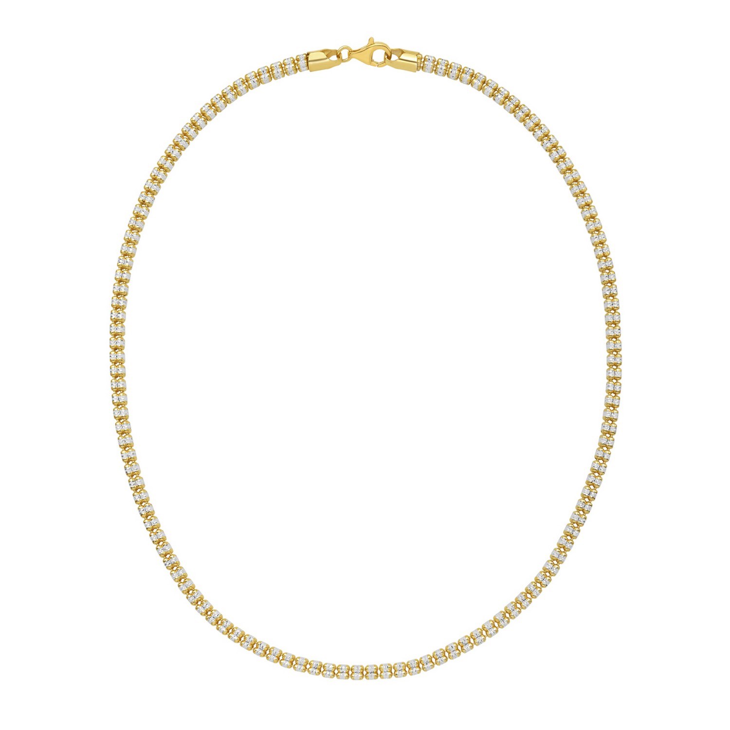 Sterling Silver with Gold Plated Ice Barrel Chain (4.00 mm) - Image 3