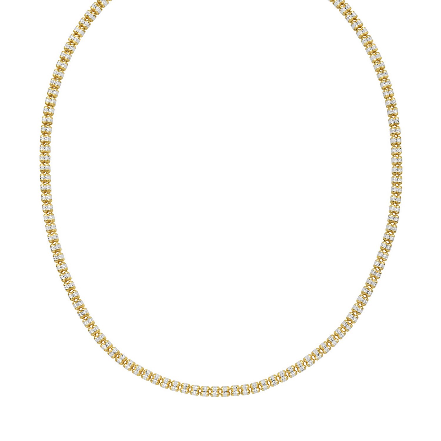 Sterling Silver with Gold Plated Ice Barrel Chain (4.00 mm) - Image 4