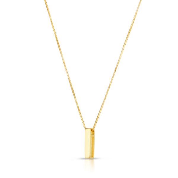 14K Yellow Gold Yours Truly Block Letter Initial I Necklace