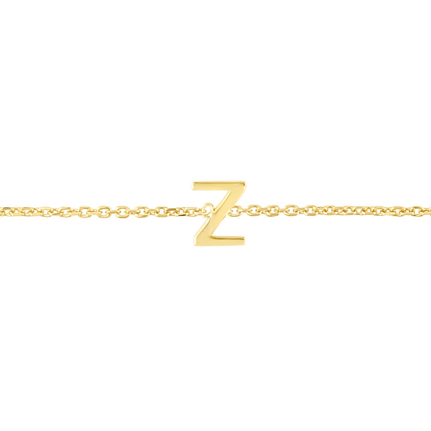 14K Yellow Gold Mini Initial Z Bracelet - Image 3