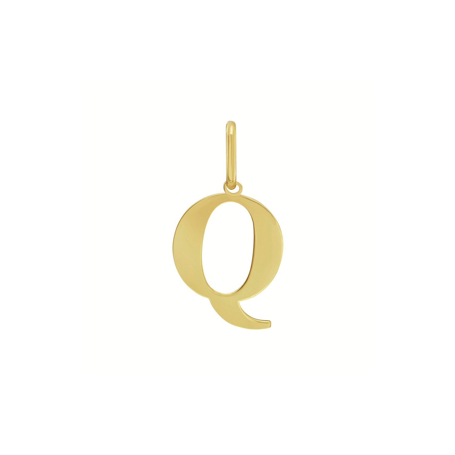 14K Yellow Gold Initial Q Charm Pendant